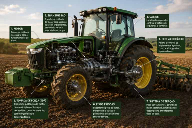 Como funciona um trator agrícola?
