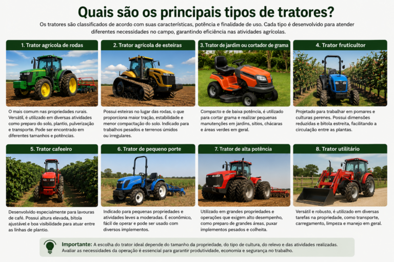 Quais são os principais tipos de tratores?